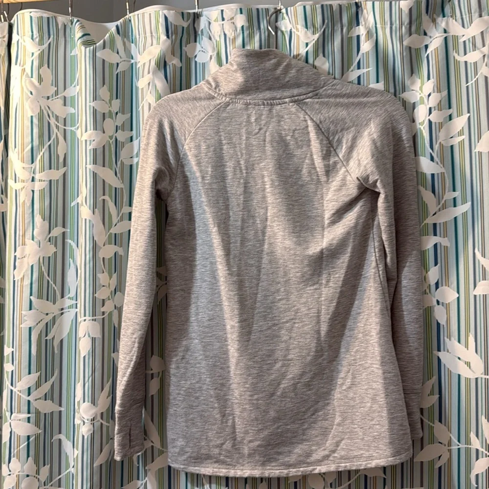 Jockey Gray Women's Fleece Sweatshirt Fashion Pullover With Zip Mock Neck